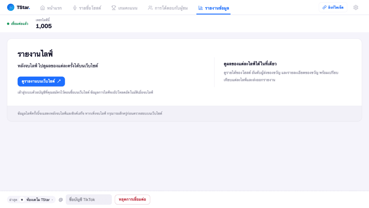 รายงานข้อมูลและแดชบอร์ดกิลด์