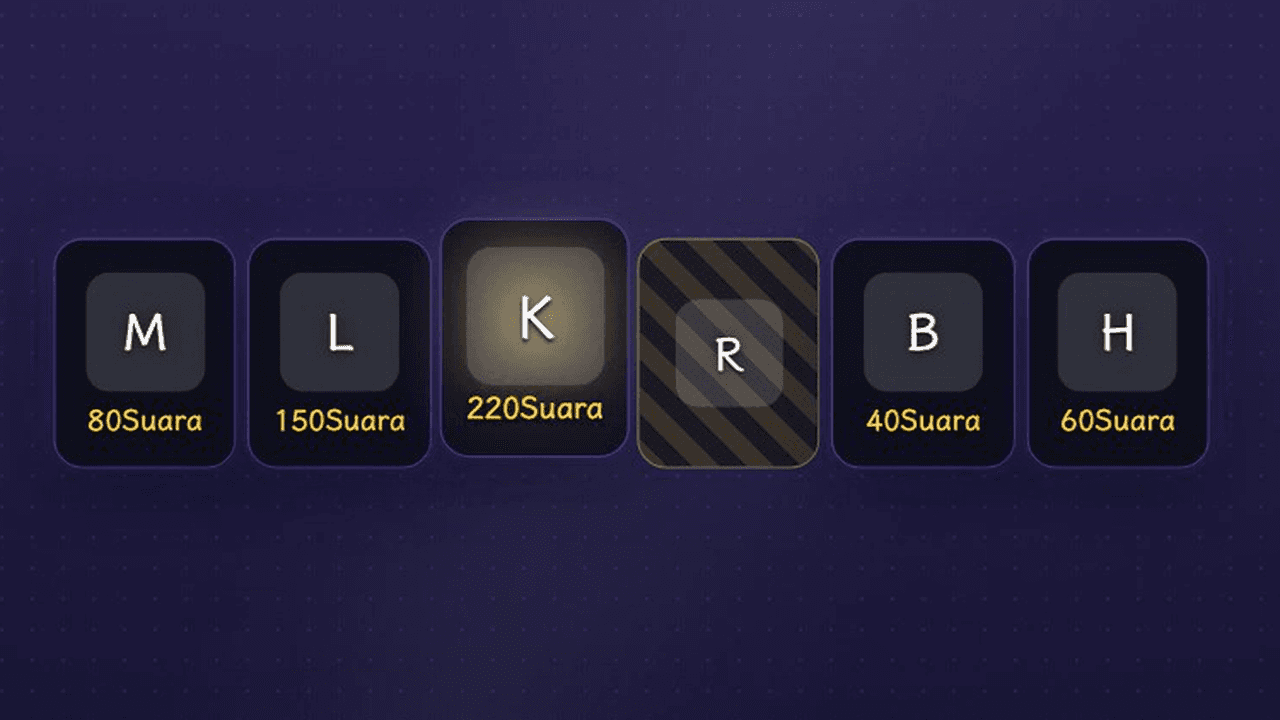 Tampilan widget Dinding Hadiah di atas siaran live (satu baris slot + slot terdepan menyala emas)