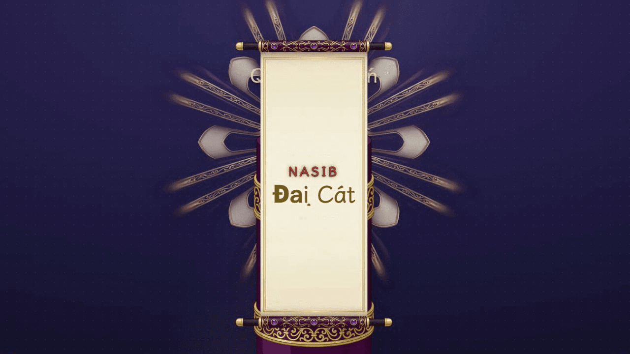 Tampilan widget Undian Omikuji di layar live (animasi mengocok tabung + hasil kertas ramalan yang terbuka)