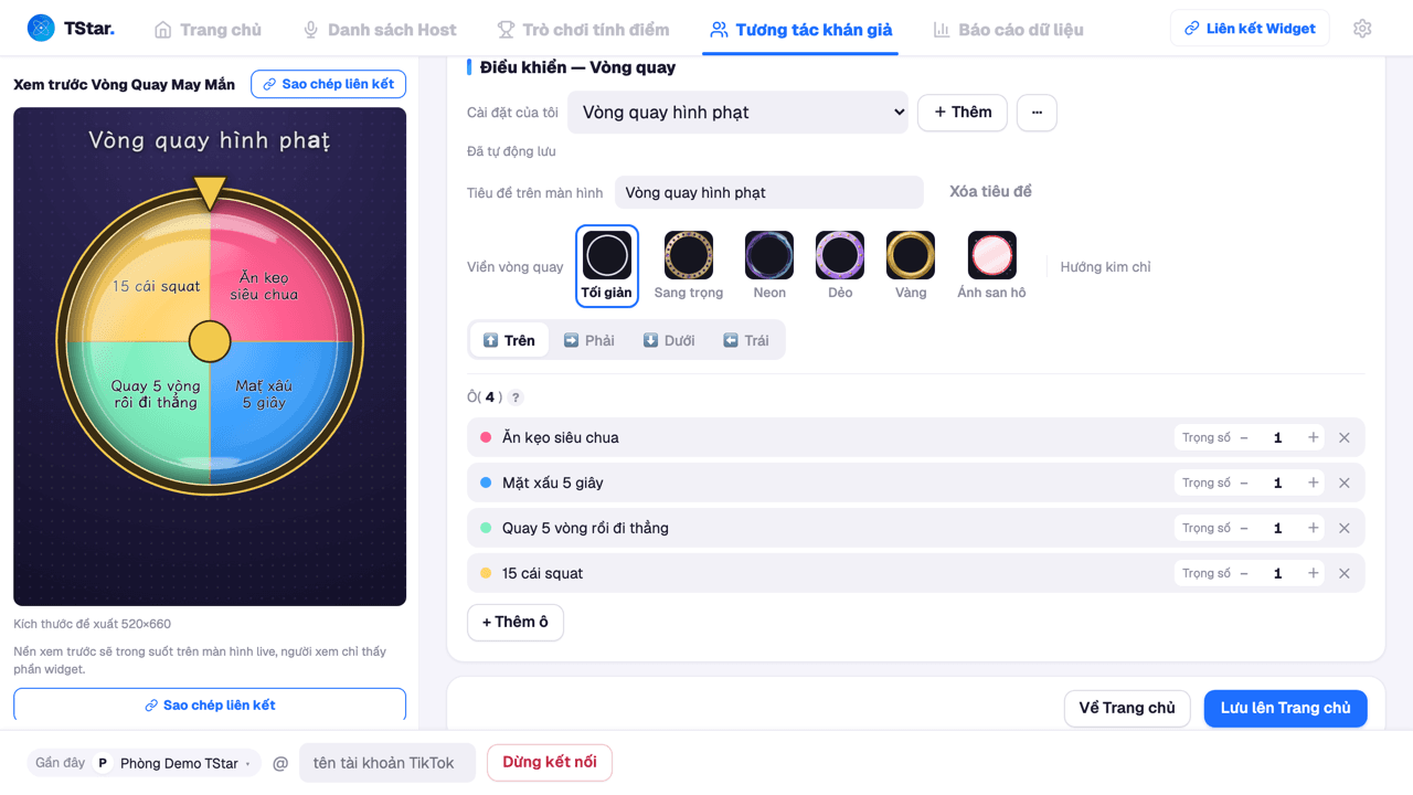 Widget tương tác khán giả